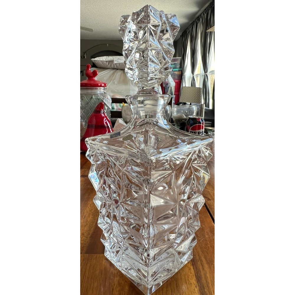 Bohemia Crystal Decanter Unisex OS Clear NWOT 24% Lead Glass Czech Republic - Picture 3 of 9
